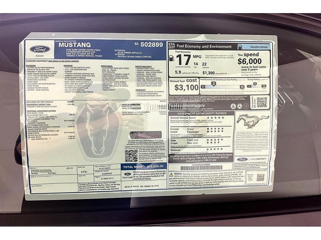 2025 Ford Mustang Dark Horse